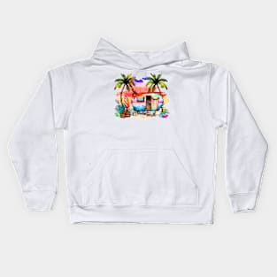 Watercolor Camp Life #4 Kids Hoodie